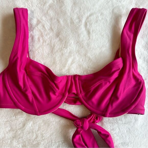 J.Crew Women’s Cross-Back Underwire Bikini Top Pink Size 34A - Picture 2 of 9
